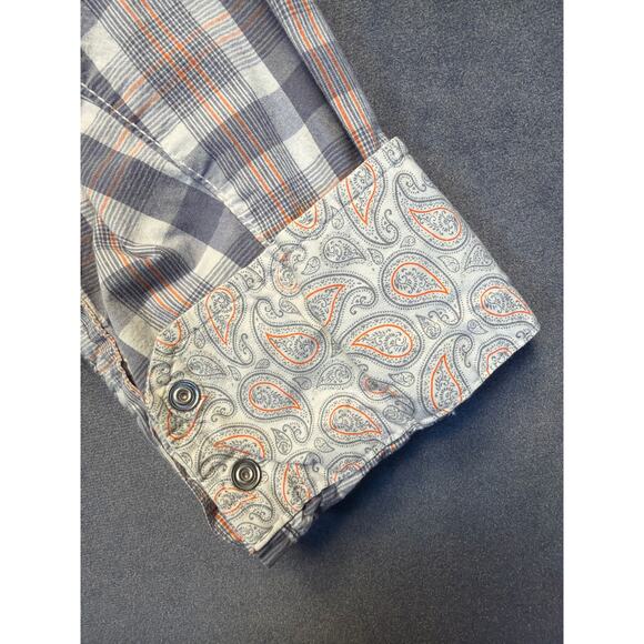 Wrangler 20X Competition Pearl Snap Long Sleeve Mens 2XL Western Gray/Orange - Picture 9 of 9